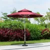 Modern Double Layer Waterproof Aluminum Parasol Garden Umbrella Outdoor Deck Backyard Courtyard Hotel Park 27m Radii