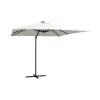 Modern Eco-friendly Outdoor Furniture 250x250 cm Cantilever Parasol Garden Umbrella LED Lights Steel Pole Manual Lift for Garden
