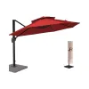 Modern 9FT Waterproof Aluminum Tilt Sun Umbrella for Outdoor Furniture Sturdy 8 Ribs Patio Garden Use