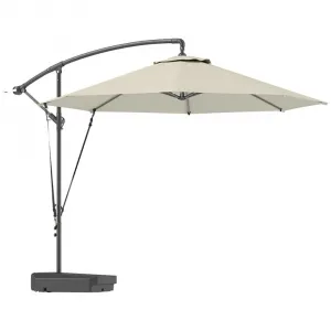 Modern 3M Outdoor Umbrella Waterproof Garden Parasol for Courtyard Sun Hanging Aluminum Frame 15M Radii Manual Opening