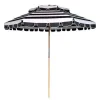 Modern Outdoor Parasol Garden Sunshade Umbrella 240cm Radii Waterproof Manual Opening Patio Bistro Valance for Outdoor Furniture