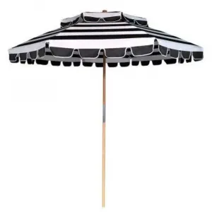 Modern Outdoor Parasol Garden Sunshade Umbrella 240cm Radii Waterproof Manual Opening Patio Bistro Valance for Outdoor Furniture