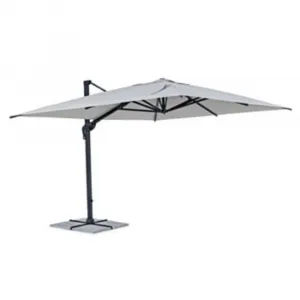 Modern Rome Design Aluminum Outdoor Umbrella Sunshade Parasol Square Offset Hanging Waterproof 360 Tilting Manual Opening