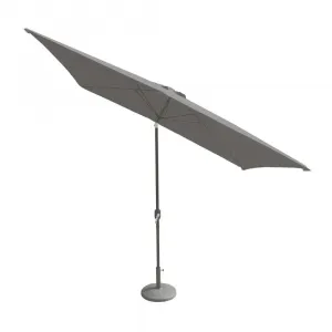 Modern Waterproof Outdoor Furniture Umbrella 3x250m Tiltable Crank with Removable Aluminum Pole Light Grey Polyester Patio Use