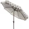 Modern 9ft Aluminum Pole Outdoor Umbrella with Crank Lift Polyester Material for Patio Garden Sun Shade