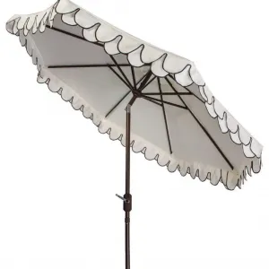 Modern 9ft Aluminum Pole Outdoor Umbrella with Crank Lift Polyester Material for Patio Garden Sun Shade