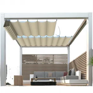 Retractable Aluminum Pergola Shade Cover Replacement Slide Cable Hardware Modern Design Easily Assembled for Outdoor Patio
