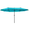 Weisen Modern Blue Garden Parasol with Aluminum Pole and Steel Base 23m Radius Waterproof Polyester Outdoor Patio Umbrella