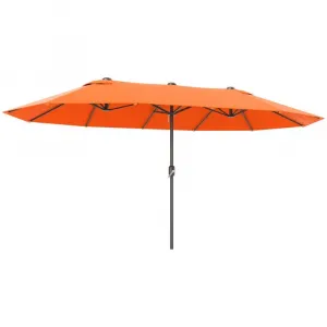 Weisen Modern Design Light Steel Polyester Double Garden Umbrella Crank Opening Waterproof 23M Radii for Outdoor Furniture