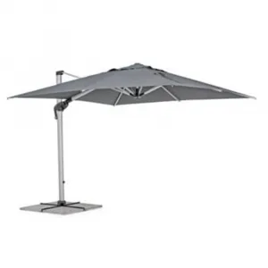 Weisen Modern Square Outdoor Furniture Patio Umbrella Solar Lights Aluminum Polyester 3m Radii Crank Lift Hotels Dining Areas