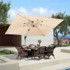 9' X 12' Aluminum Modern Patio Umbrella Outdoor Rectangle Cantilever Heavy Duty Waterproof Windproof Sun Garden Deck P
