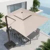 10X13FT Patio Garden Outdoor Cantilever Umbrella Outdoor Furniture Roman Umbrella for Cafe Hotel