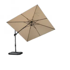 270 X 270 cm Modern Design Tilting Parasol Aluminium Garden Umbrella UV-Resistant 360 Rotation Crank Axial Outdoor Dining