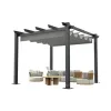 10x10 Ft Grey Aluminum Modern Waterproof Pergola Retractable Canopy Outdoor Furniture for Gardens Backyard Lawn Deck Upgraded