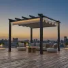 10x10 Ft New Design Outdoor Pergola Waterproof Gazebo Folding Pergola Retractable Canopy for Gardens Backyard Outdoor Furniture