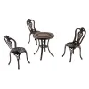 Balcony Garden Dining Chair Outdoor Casting Aluminum Coffee Table 3 Piece Set for Backyard