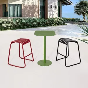 Best French 3 Piece Counter Height Bistro Stools Set Furniture Outdoor Garden Aluminum High Bar Table Chairs