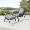 Best Leisure Brown Garden Front Porch Aluminum Furniture Set Outdoor Patio Rope Lounge Chair with Ottoman
