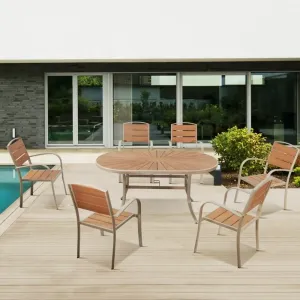 Best Modern Affordable Patio Dining Set Furniture Outdoor Garden Porch 6 Seater Aluminum Table and Chairs for Outside