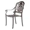 Best Sale Black Comfy Patio Garden Front Porch Armchair Furniture Outdoor Yard Cafe Cast Aluminum Dining Chairs