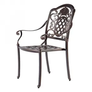 Best Sale Black Comfy Patio Garden Front Porch Armchair Furniture Outdoor Yard Cafe Cast Aluminum Dining Chairs