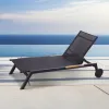 Best Sale Black Exterior Garden Beach Chaise Sunbed Chair Outdoor Patio Teak Aluminum Pool Lounge Chairs