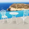 Best Sale Garden Cafe Round Table Two Seater Chairs Furniture Outdoor Patio Cast Aluminum Sectional Dining Set for 2