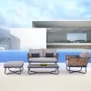 Best Sale Modern Garden Wicker Couch Sectional Loveseat Furniture Aluminum Rattan Outdoor Patio Sofa Set