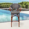 Black French Balcony Garden Bistro Counter Height Chairs Outdoor Patio Teslin Aluminum Bar High Stools