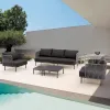 Black Luxury Best Garden 4 Piece Aluminum Couch Sectional Furniture Outdoor Patio Rope Sofa Set
