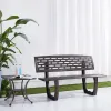 Black Modern Front Porch Furniture Outdoor Exterior Patio Cast Aluminum Garden 2 Seater Park Bench for Sale