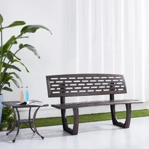 Black Modern Front Porch Furniture Outdoor Exterior Patio Cast Aluminum Garden 2 Seater Park Bench for Sale