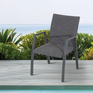 Black Modern Stackable Patio Porch Cafe Armchairs Furniture Outdoor Garden Yard Aluminum Dining Chairs on Sale