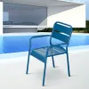 Blue Patio Restaurant Yard Armchairs Furniture Outdoor Balcony Garden Cafe Aluminum Dining Chairs on Sale