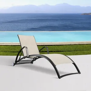 Cheap Modern Exterior Patio Sun Lounger Furniture Outdoor Garden Aluminum Teslin Lounger Chairs for Outside