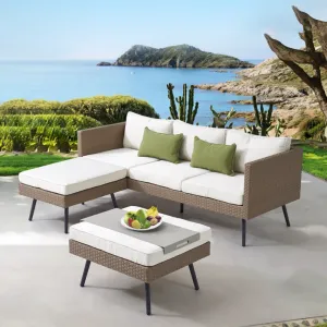 Cheap Modern Outside Garden Wicker Sectional Couch Furniture Outdoor Patio Aluminum Rattan Sofa Set on Sale