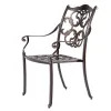 Comfortable Cheap Patio Garden Cafe Armchair Furniture Outdoor Yard Restaurant Powder Coated Cast Aluminum Dining Chair on Sale