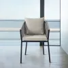 Comfortable Modern Armchair Furniture Patio Restaurant Balcony Rope Aluminum Outdoor Garden Readily Available Dining Chairs