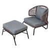 Comfortable Modern Brown Garden Front Porch Furniture Outdoor Patio Yard Aluminum Rope Leisure Lounge Chair Set on Sale