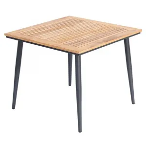 Composite Commercial Cafe Restaurant Furniture Outdoor Patio Garden Teak Wood Dining Table on Sale