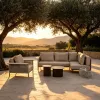 Contemporary Luxury Modular Hotel Backyard Terrace Villa Garden Aluminum Frame Outdoor Woven Rope L Shape Sectional Sofa Set