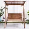 Double Seater Modern Garden Patio Furniture Outdoor Front Porch Cast Aluminum 2 Person Swing Hanging Chairs
