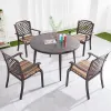 Durable French Balcony Waterproof Round Table Set Patio Stackable Outdoor Terrace Restaurant Tables and Chairs