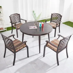 Durable French Balcony Waterproof Round Table Set Patio Stackable Outdoor Terrace Restaurant Tables and Chairs