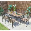European Durable Dining Room Conference Casting Long Table Chairs Hotel Garden Outdoor Aluminum Dining Sets 4-6 People