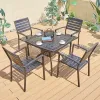 European Hotel Wedding Cast Square Table Garden Events Cheap Outdoor Stackable Aluminum Dining Chairs Set of 4