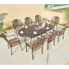 European Patio Dining Set Furniture Outdoor Garden Casting Aluminum Table and 8 Chairs