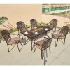 Events Waterproof Modern Cast Long BBQ Grill Charcoal Table Aluminum Outdoor Dining Table Set 6 Seater Luxury