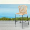French Modern Garden Balcony Counter Height Bistro Chair Furniture Outdoor Patio Rope Aluminum Bar Stools
