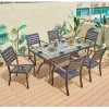 French Nordic Rectangular Table Set Casting Aluminum Outdoor Furniture Tables and Chairs for Party Rental